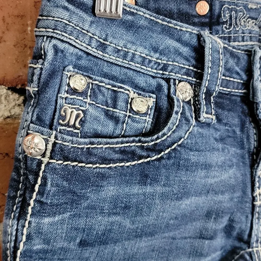 Miss‎ Me girls denim cuffed capri 10